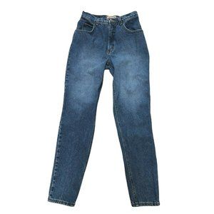 London Jean Blue Denim Mom High Waist Tapered Leg Womens 10 Made in USA Vintag